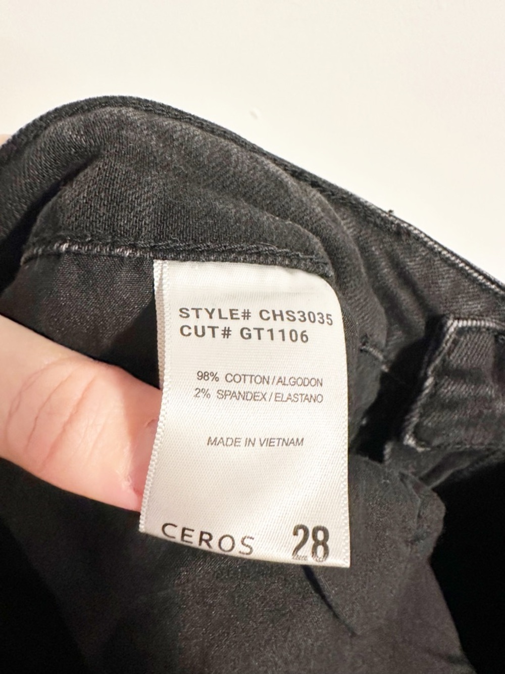 CEROS Black Distressed Skinny Jeans Size 28 Frayed Hem Ripped - Picture 5 of 7